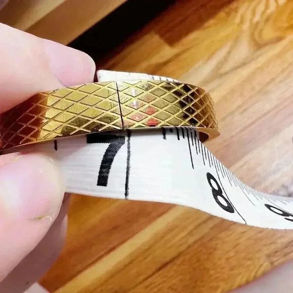 Gold Diamond Printed Cuff Bracelet Clasp Boho Chic Bohemian - Picture 5 of 5